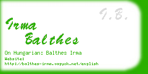 irma balthes business card